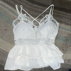 White laced blouse, has never been worn.